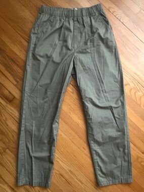 MUJI Khaki Green Cotton Pull-On Pants Size M